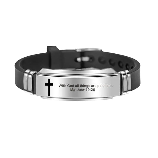 Men's Christian Bracelet with Bible Verses